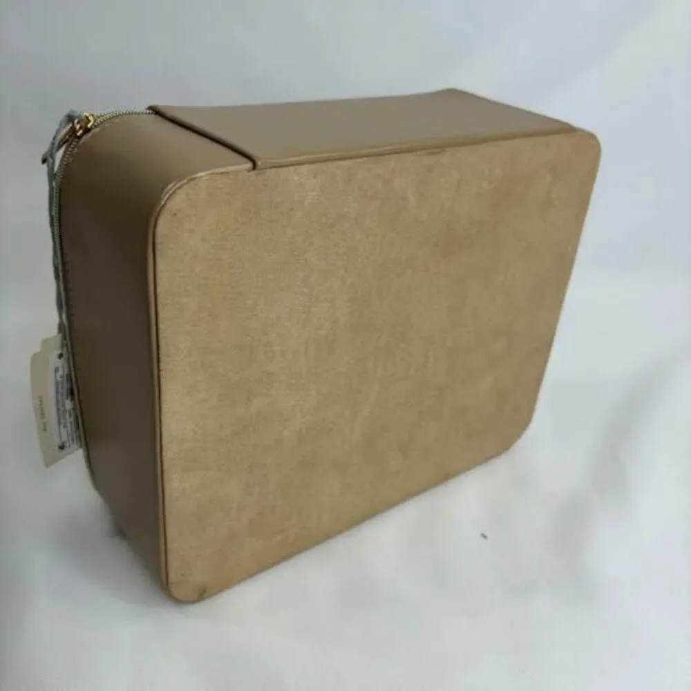 A New Day Travel Case Jewelry Makeup Organizer Tan Zippered Case
